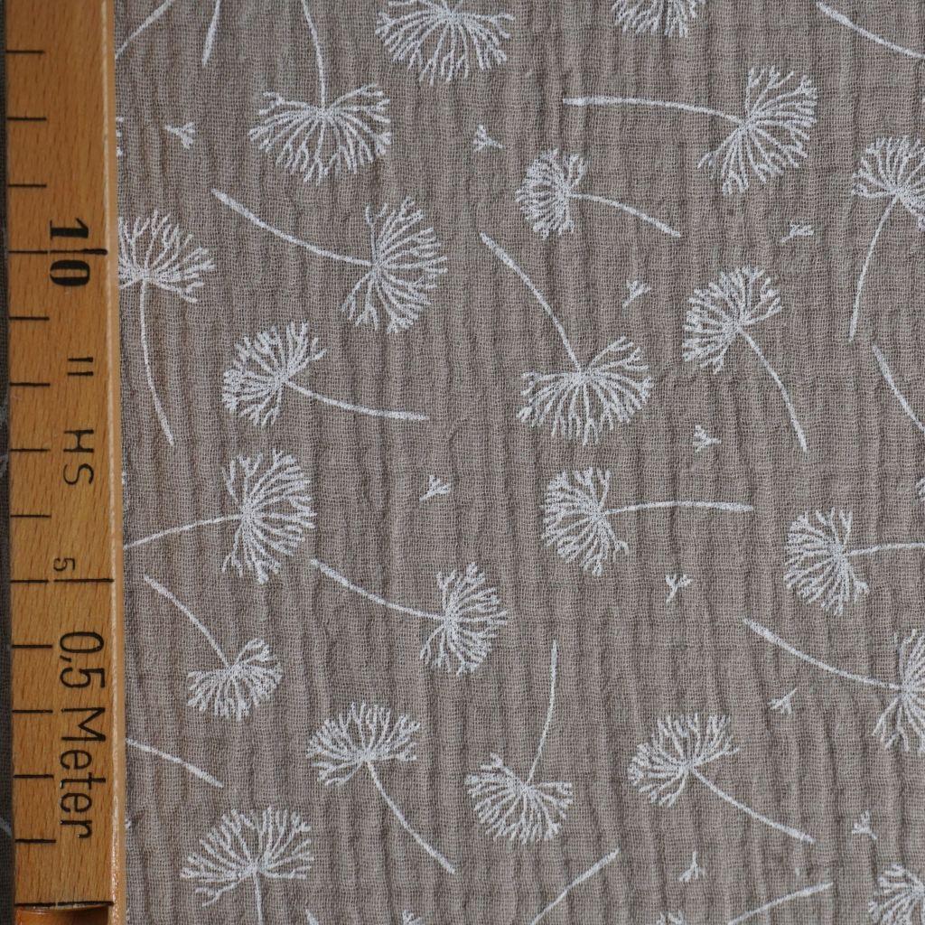 Musselin Double Gauze Pusteblumen beige